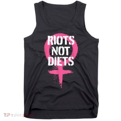 Riots Not Diets Feminist Punk Graphic Tank Top