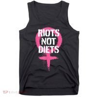 Riots Not Diets Feminist Punk Graphic Tank Top thumb 0