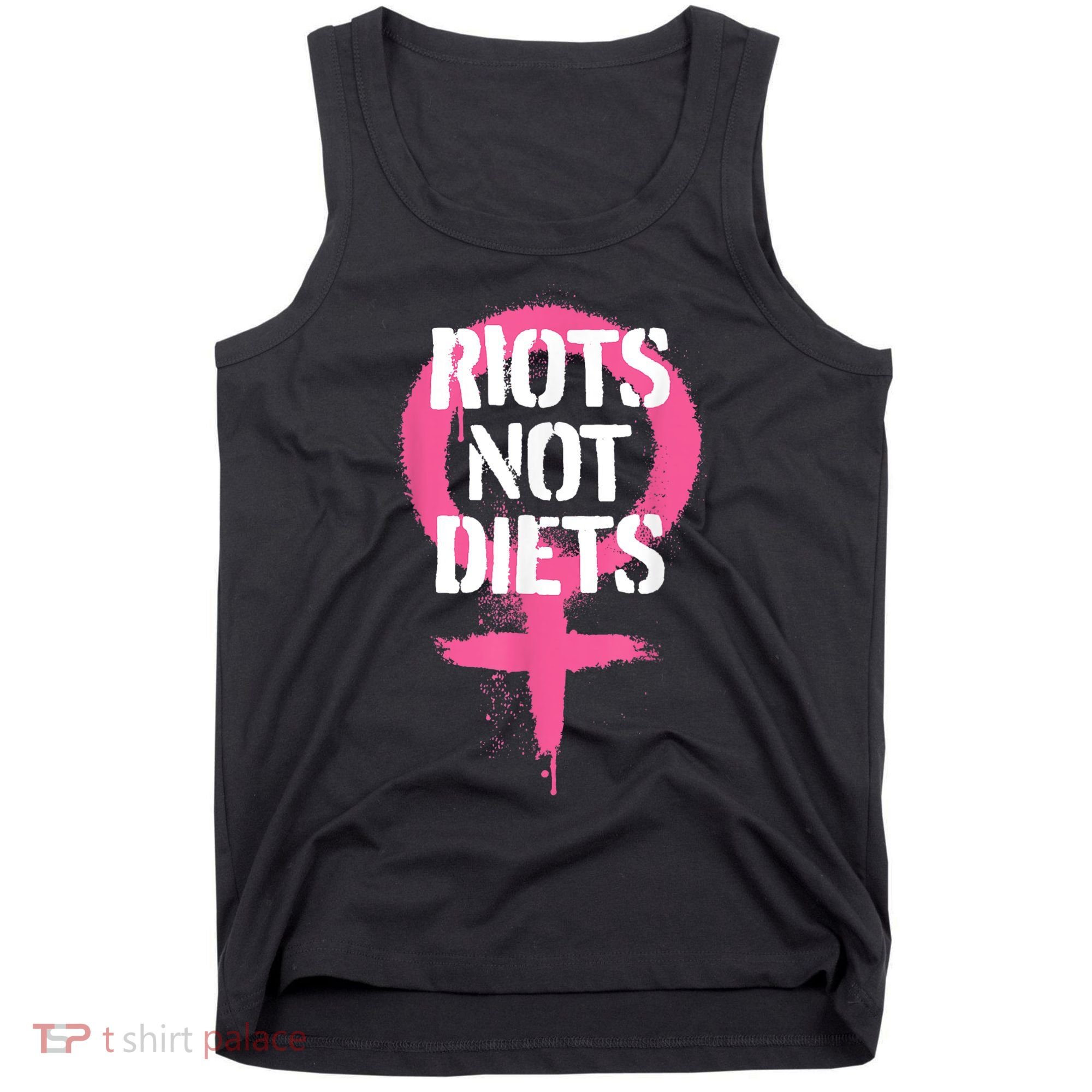 Riots Not Diets Feminist Punk Graphic Tank Top