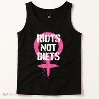 Riots Not Diets Feminist Punk Graphic Tank Top thumb 2