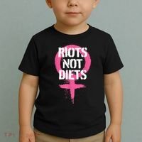 Riots Not Diets Feminist Punk Graphic Toddler T-Shirt thumb 2