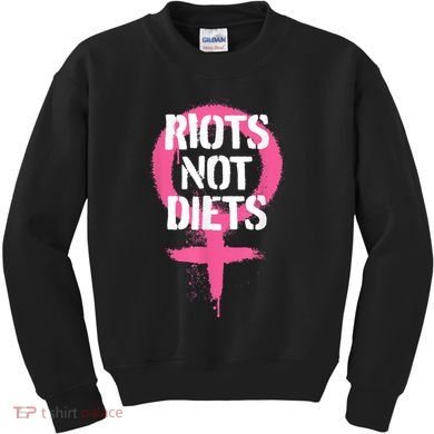 Riots Not Diets Feminist Punk Graphic Kids Sweatshirt
