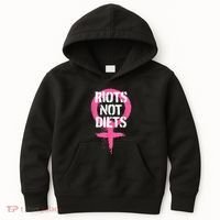 Riots Not Diets Feminist Punk Graphic Kids Hoodie thumb 0