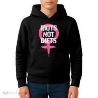 Riots Not Diets Feminist Punk Graphic Kids Hoodie thumb 4