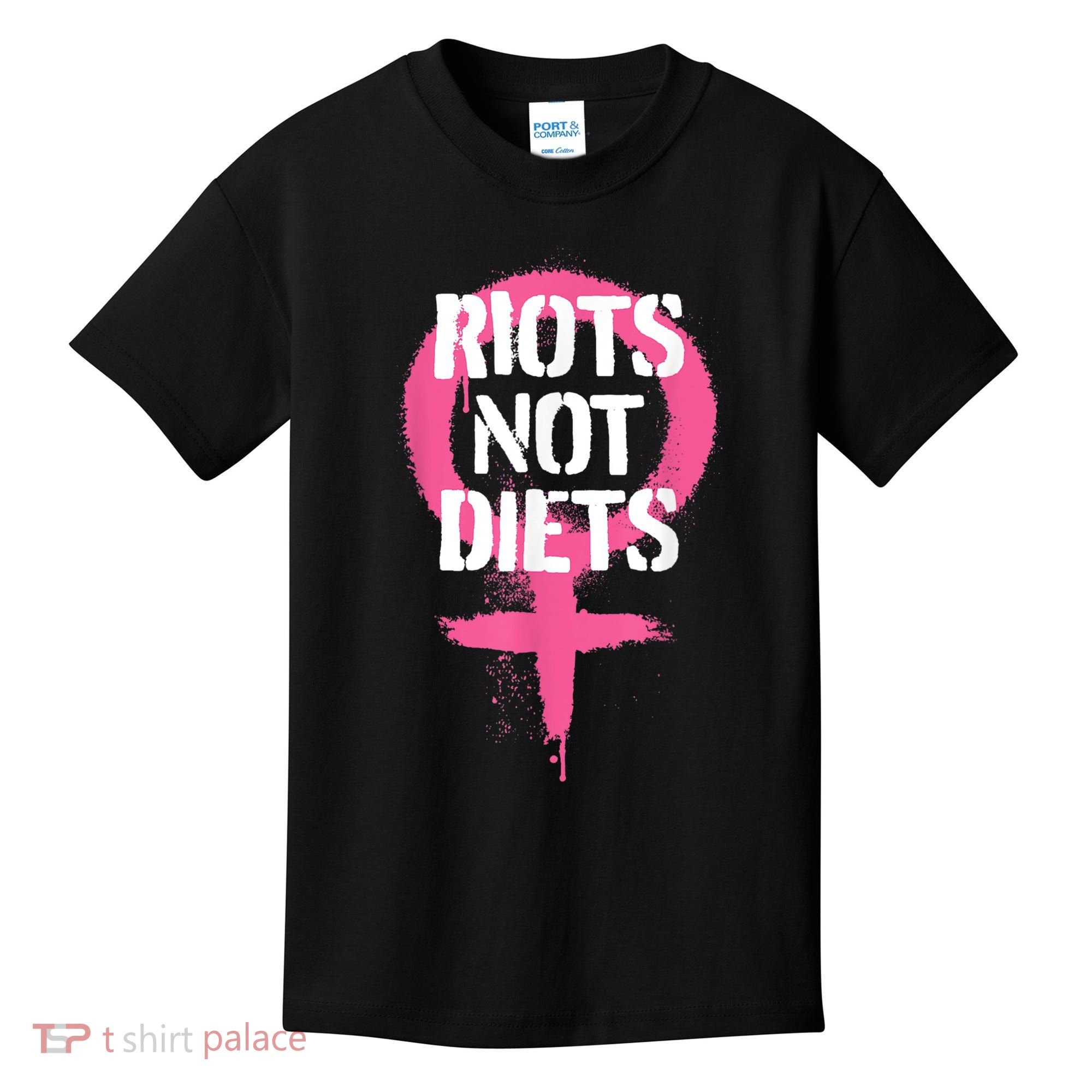 Riots Not Diets Feminist Punk Graphic Kids T-Shirt