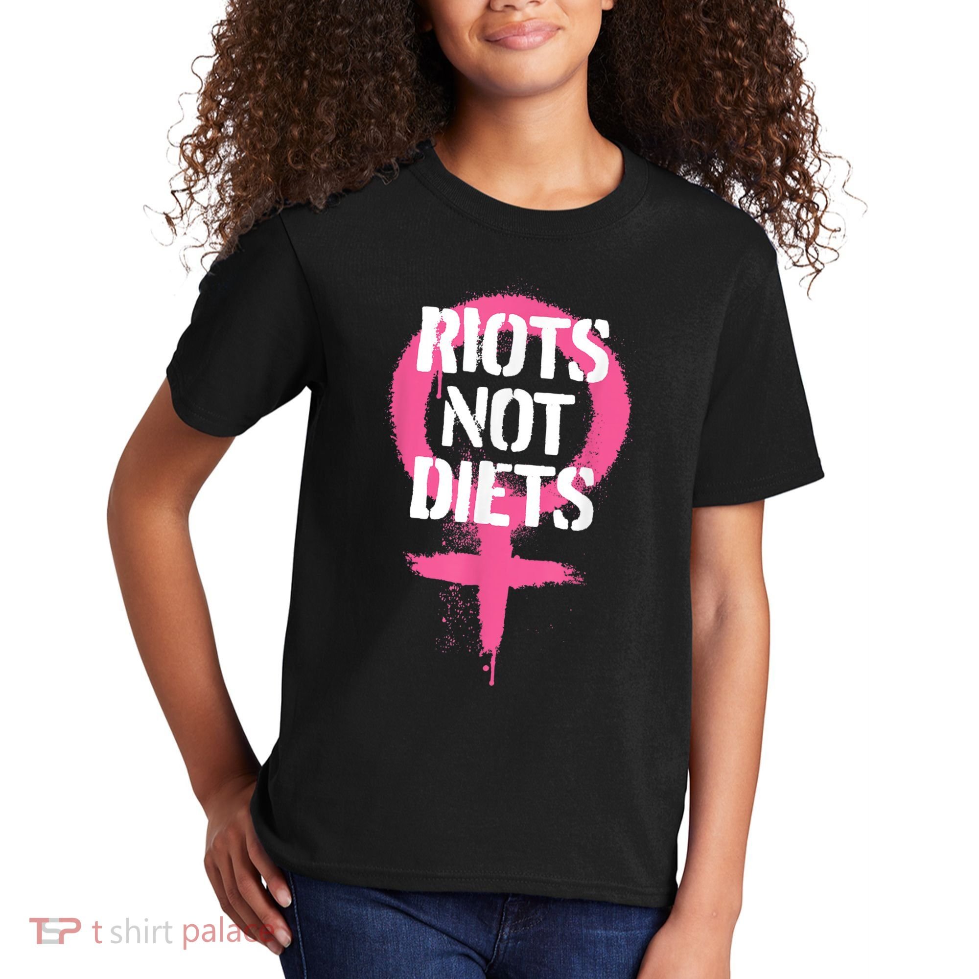 Riots Not Diets Feminist Punk Graphic Kids T-Shirt