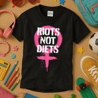 Riots Not Diets Feminist Punk Graphic Kids T-Shirt thumb 3