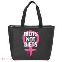 Riots Not Diets Feminist Punk Graphic Tote Bag thumb 0