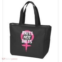 Riots Not Diets Feminist Punk Graphic Tote Bag thumb 3