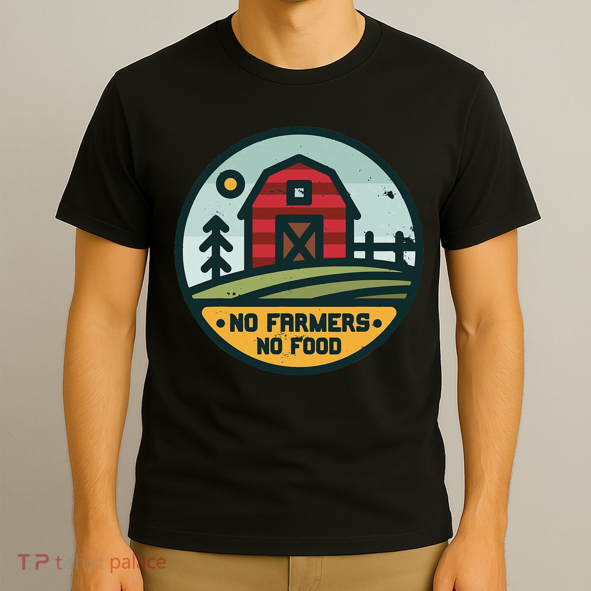 Retro No Farming No Food No Farmers Funny Farm Lovers  T-Shirt