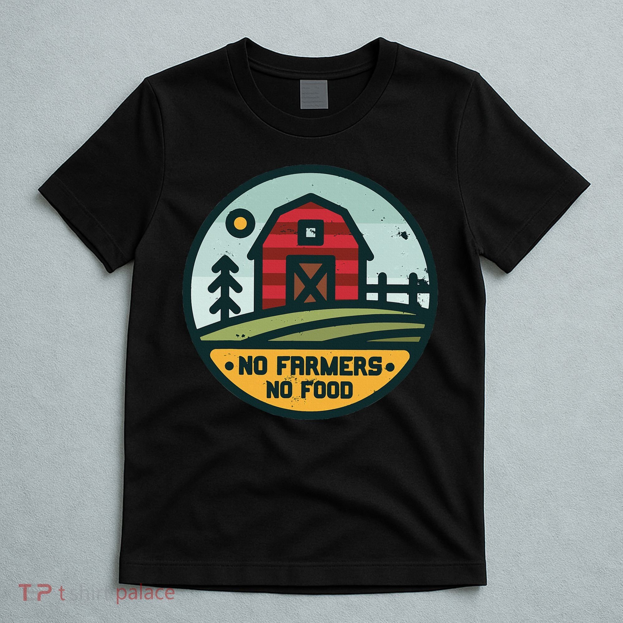 Retro No Farming No Food No Farmers Funny Farm Lovers  T-Shirt