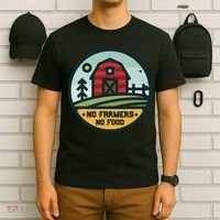 Retro No Farming No Food No Farmers Funny Farm Lovers  T-Shirt thumb 6