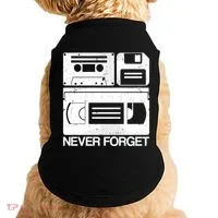 Retro Never Forget Cassette Floppy Disk Vhs Tape Doggie Tank thumb 0