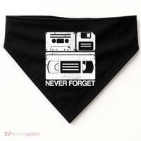 Retro Never Forget Cassette Floppy Disk Vhs Tape USA-Made Doggie Bandana thumb 0