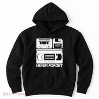 Retro Never Forget Cassette Floppy Disk Vhs Tape Hoodie thumb 0