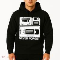 Retro Never Forget Cassette Floppy Disk Vhs Tape Hoodie thumb 2