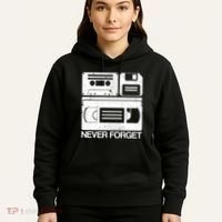 Retro Never Forget Cassette Floppy Disk Vhs Tape Hoodie thumb 5