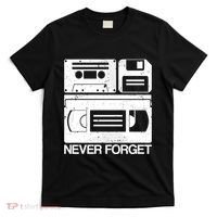 Retro Never Forget Cassette Floppy Disk Vhs Tape T-Shirt thumb 0