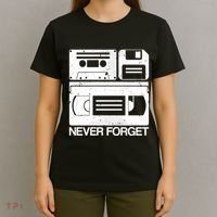 Retro Never Forget Cassette Floppy Disk Vhs Tape T-Shirt thumb 4