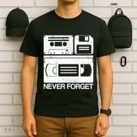 Retro Never Forget Cassette Floppy Disk Vhs Tape T-Shirt thumb 6