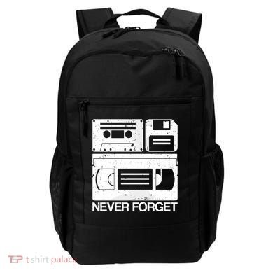 Retro Never Forget Cassette Floppy Disk Vhs Tape Backpack