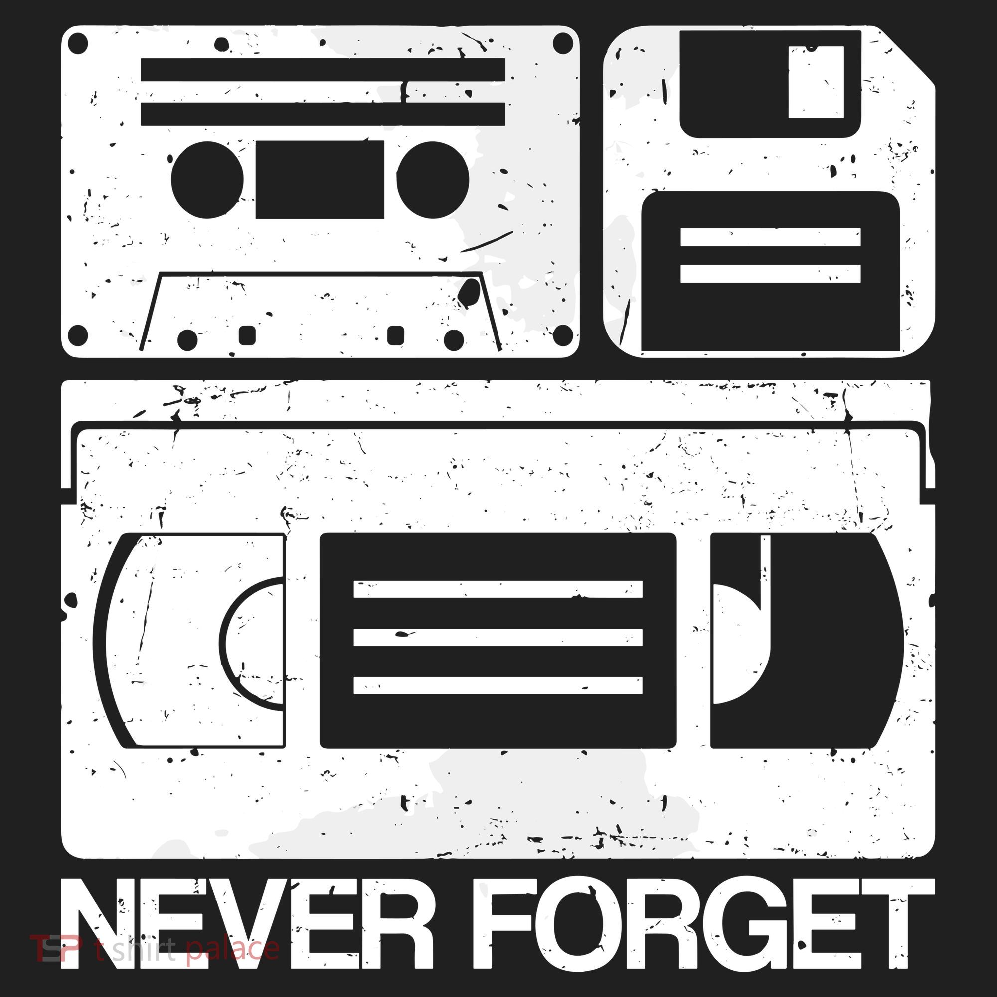 Retro Never Forget Cassette Floppy Disk Vhs Tape Tumbler