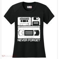 Retro Never Forget Cassette Floppy Disk Vhs Tape Women's Cooling Performance Crew T-Shirt thumb 0