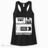 Retro Never Forget Cassette Floppy Disk Vhs Tape Women's Tank Top thumb 0