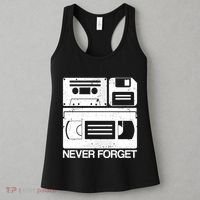 Retro Never Forget Cassette Floppy Disk Vhs Tape Women's Tank Top thumb 3