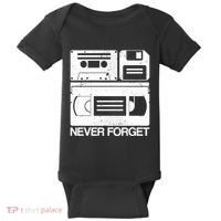Retro Never Forget Cassette Floppy Disk Vhs Tape Baby Bodysuit thumb 0