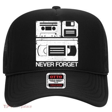 Retro Never Forget Cassette Floppy Disk Vhs Tape Hat