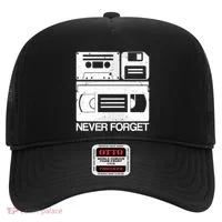 Retro Never Forget Cassette Floppy Disk Vhs Tape Hat thumb 0