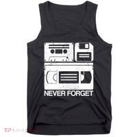 Retro Never Forget Cassette Floppy Disk Vhs Tape Tank Top thumb 0
