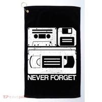 Retro Never Forget Cassette Floppy Disk Vhs Tape Golf Towel thumb 0
