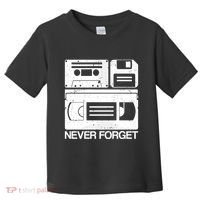Retro Never Forget Cassette Floppy Disk Vhs Tape Toddler T-Shirt thumb 0