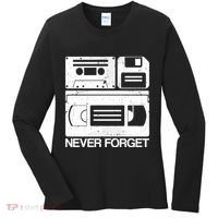 Retro Never Forget Cassette Floppy Disk Vhs Tape Women's Long Sleeve Shirt thumb 0