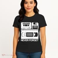 Retro Never Forget Cassette Floppy Disk Vhs Tape Women's T-Shirt thumb 4