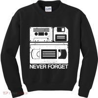 Retro Never Forget Cassette Floppy Disk Vhs Tape Kids Sweatshirt thumb 0