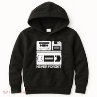 Retro Never Forget Cassette Floppy Disk Vhs Tape Kids Hoodie thumb 0