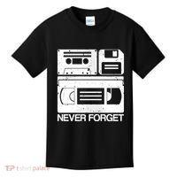 Retro Never Forget Cassette Floppy Disk Vhs Tape Kids T-Shirt thumb 0