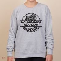 Retro No Farmers No Food Support Local Foods Farmer Women's Sweatshirt thumb 0