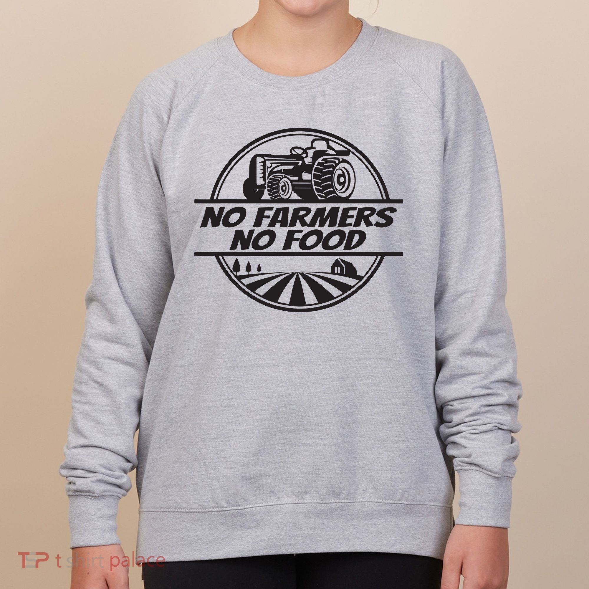 Retro No Farmers No Food Support Local Foods Farmer Women's Sweatshirt