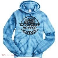 Retro No Farmers No Food Support Local Foods Farmer Tie Dye Hoodie thumb 0
