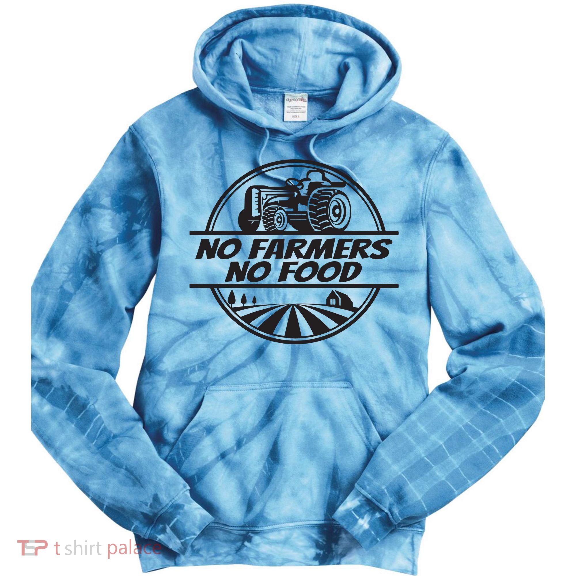 Retro No Farmers No Food Support Local Foods Farmer Tie Dye Hoodie