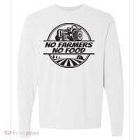Retro No Farmers No Food Support Local Foods Farmer Comfort Colors Heavyweight Long Sleeve T-Shirt thumb 0