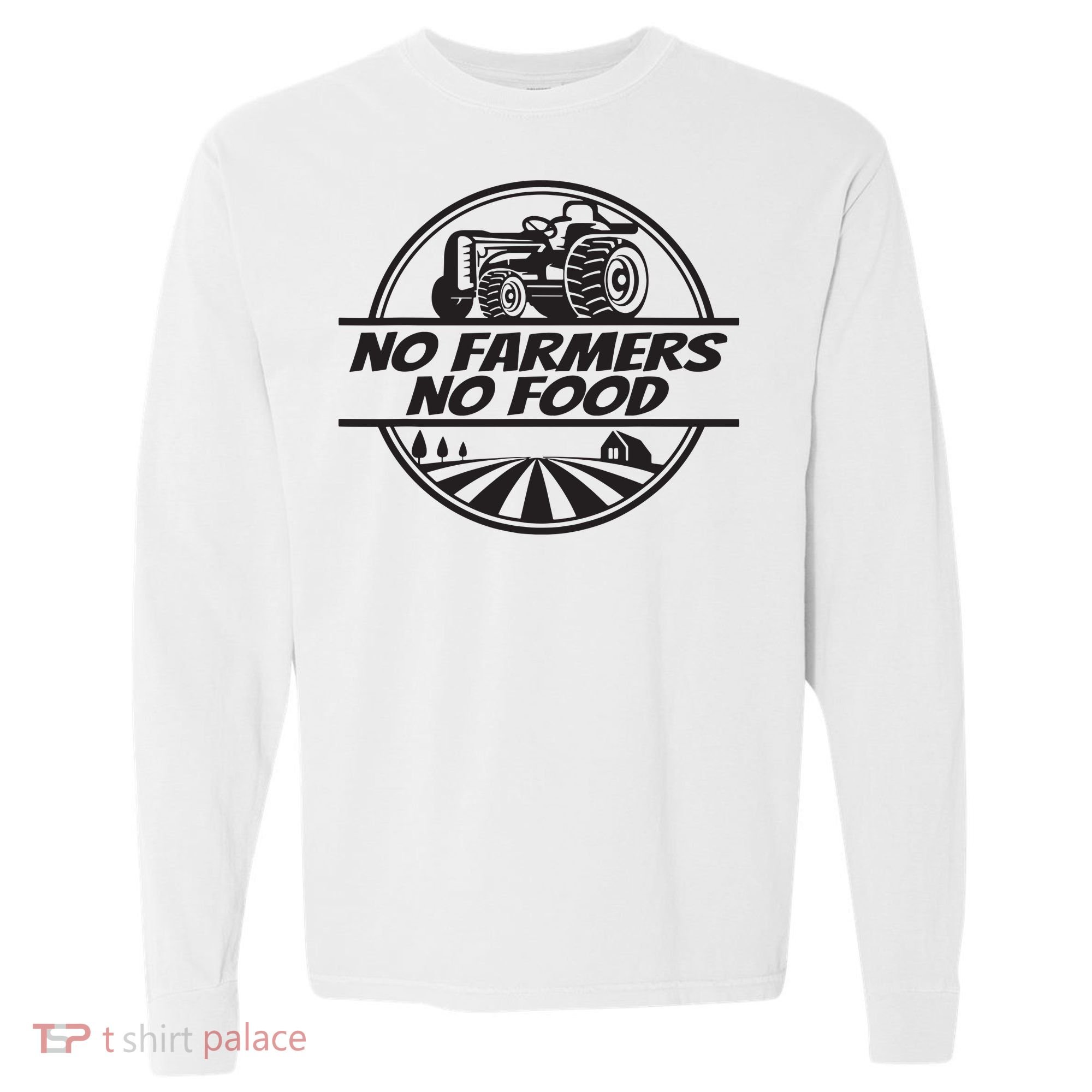 Retro No Farmers No Food Support Local Foods Farmer Comfort Colors Heavyweight Long Sleeve T-Shirt