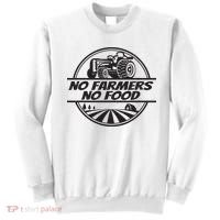 Retro No Farmers No Food Support Local Foods Farmer Sweatshirt thumb 0