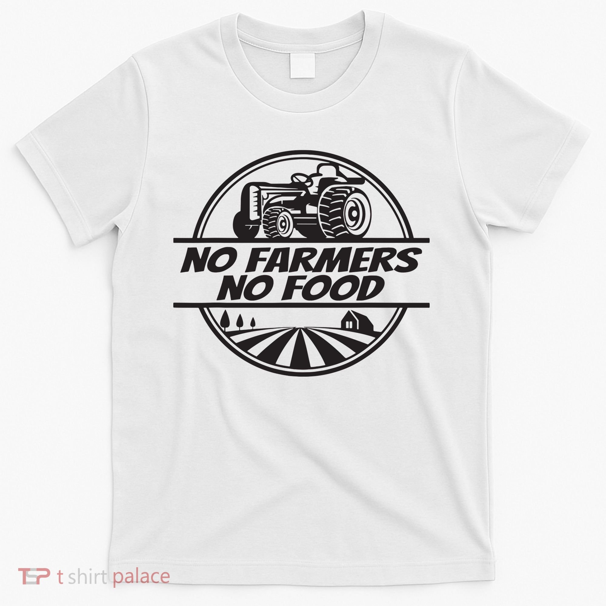 Retro No Farmers No Food Support Local Foods Farmer T-Shirt