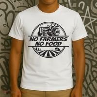 Retro No Farmers No Food Support Local Foods Farmer T-Shirt thumb 3