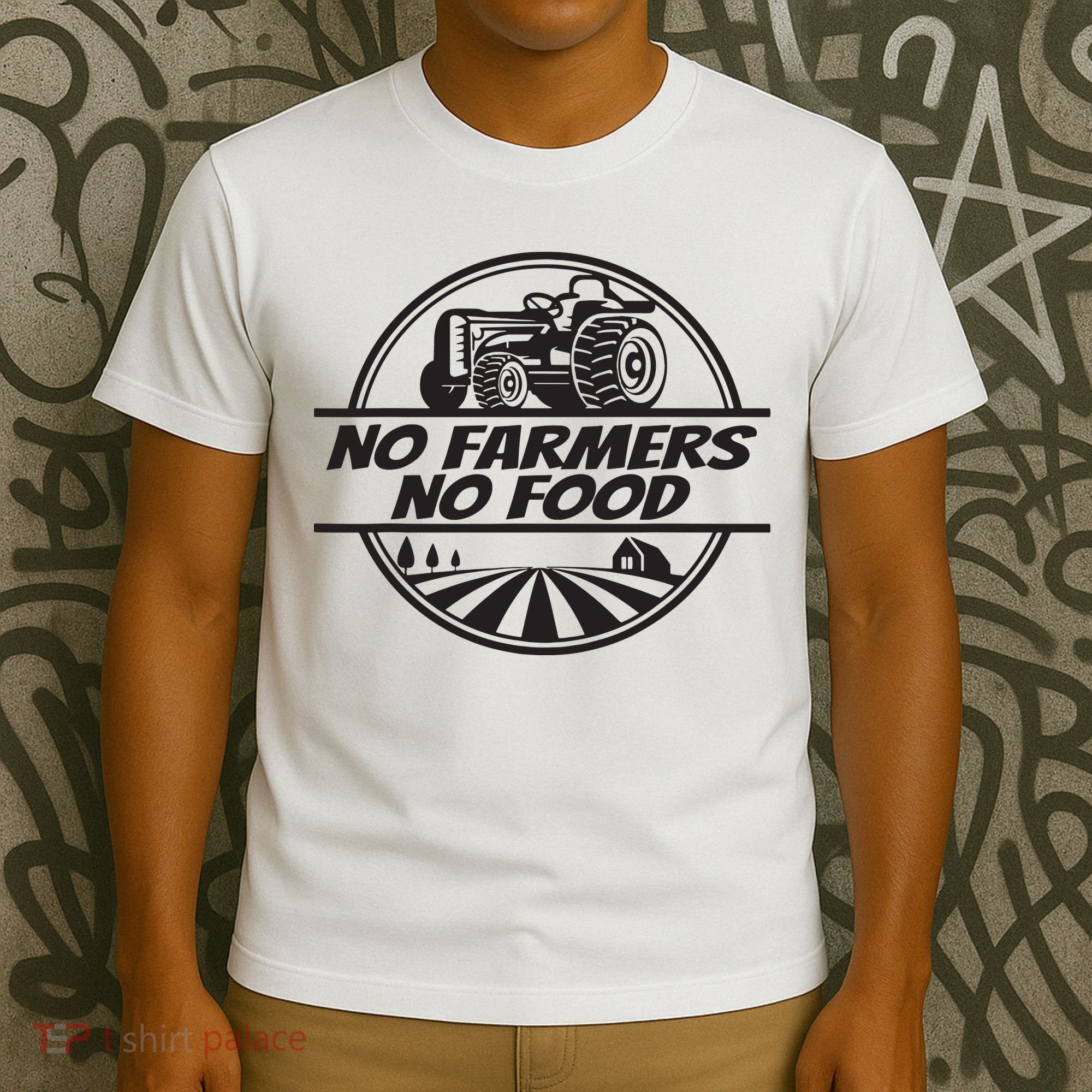 Retro No Farmers No Food Support Local Foods Farmer T-Shirt